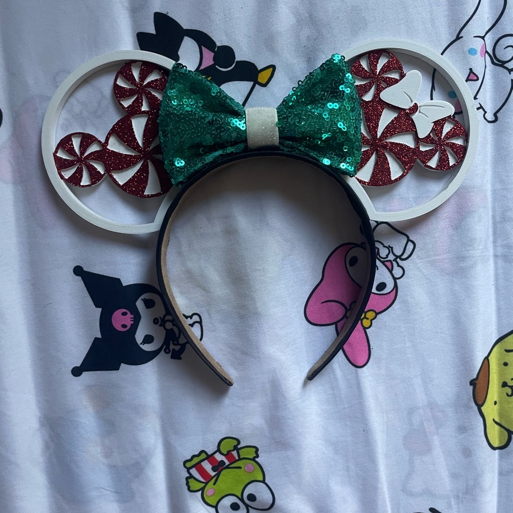 Winter Themed Minnie and Mickey Mouse Ears Headband